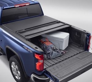 GM Standard Bed Soft Tri-Fold Tonneau Cover with Chevrolet Bowtie Logo 84815933