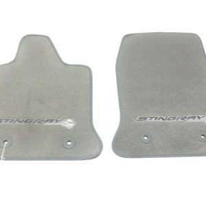GM First-Row Premium Carpeted Floor Mats in Gray with Stingray Script 22801665