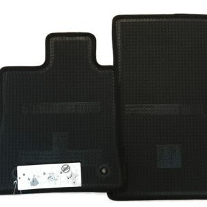 GM First-Row Carpeted Floor Mats in Jet Black with Orange Binding 84540899