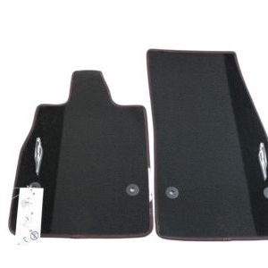 GM First-Row Premium Carpeted Floor Mats in Jet Black with Torch Red Stitching 84665077