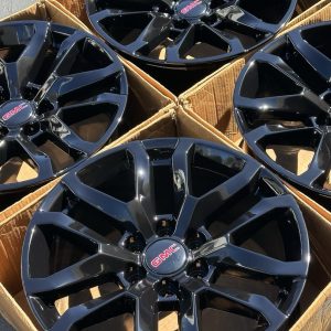 2020 GMC Sierra Yukon Factory Gloss Black Wheels Rims OEM GM Set 5924 Denali